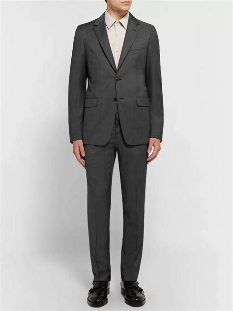 prada charcoal suit|PRADA Charcoal Slim.